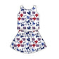 ( Moq 5 each style ) Baby Girl Toddler Team NY Bows Sibling Skort Dress Set 6.4
