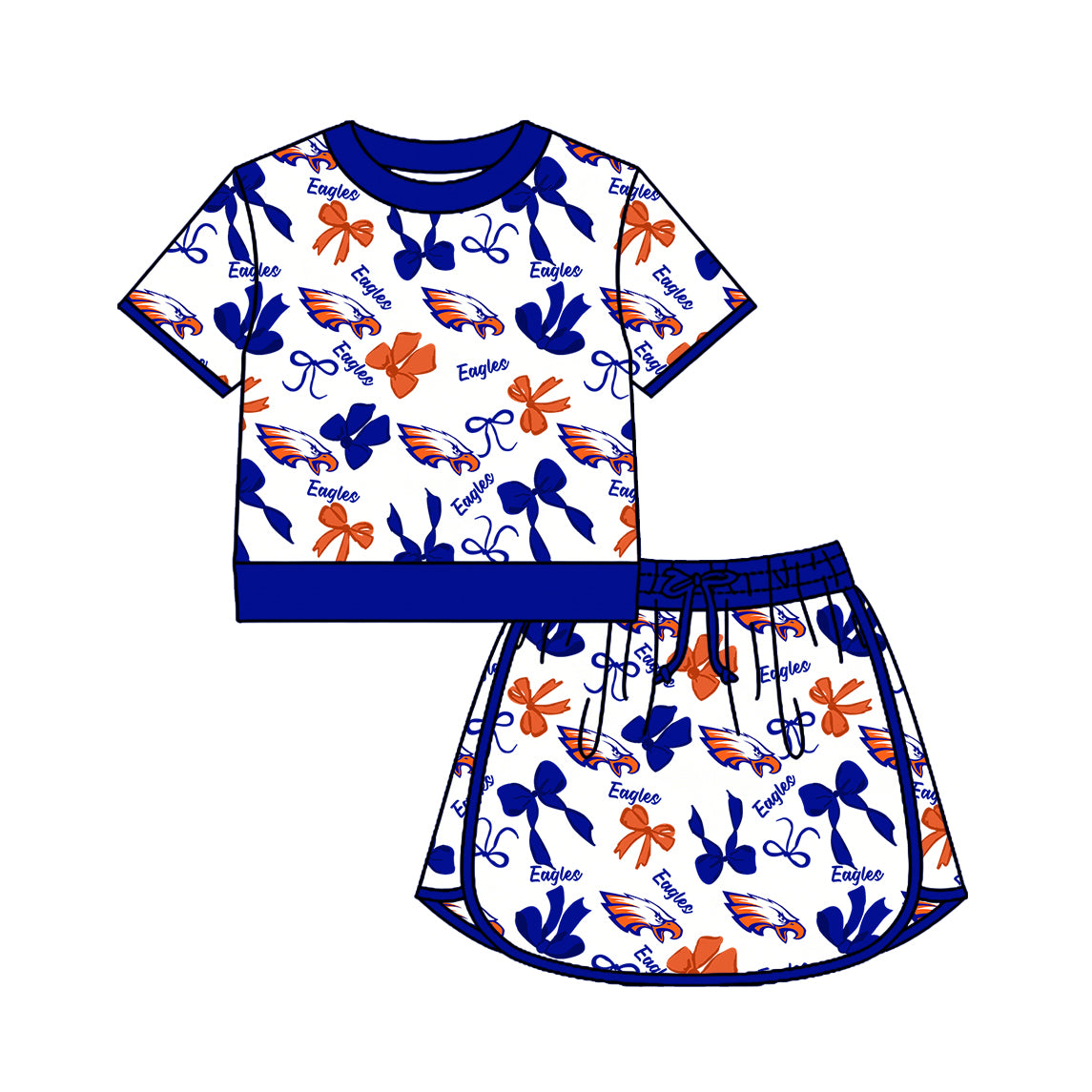 ( Moq 5 Each Style ) Sibling Baby Girls Kids Bows Team Shirt Sets Clothes