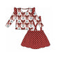 Baby Girl Christmas Bows Flower Tops Ruffle Pants Set