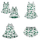 ( Moq 5 Each Style ) Baby Girls Toddler Stars Bows Team Sibling Green Shorts Dresses Set Summer Clothes