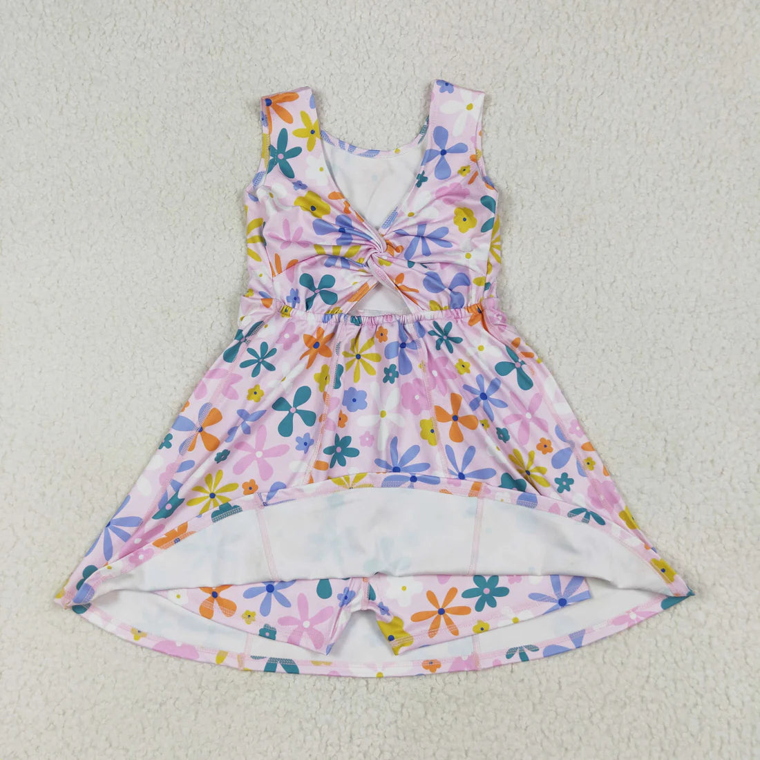 Baby Girl Toddler Sleeveless Sibling Knee Length Yoga Active Dress RTS