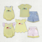 Sibling Baby Boys Girls Kids Short Sleeves Cartoon Rompers Set Embroidery Clothes RTS