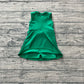 ( No moq ) Preorder Baby Girls Kids Green Sleeveless Ruffle Yoga Shorts Knee Length Dress