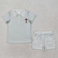 RTS Baby Boy Short Sleeves Easter Cross Shirt Shorts Clothes Set