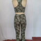 Pre-order Adult Women Sleeveless Leaves Vest Tops Starts Pants Yoga Set