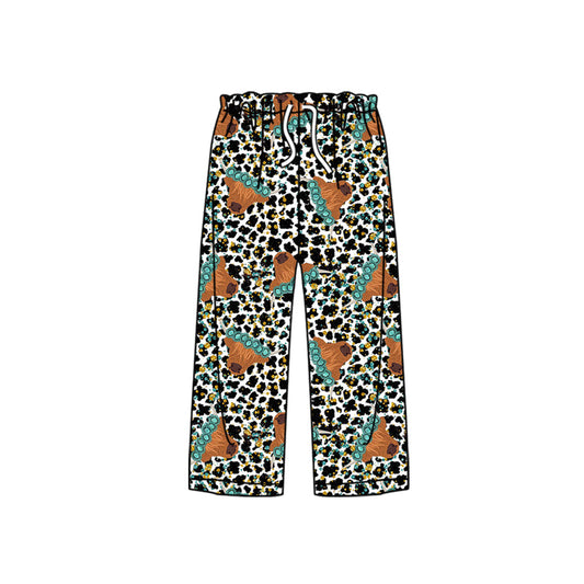 Adult Women Cow Turquoise Leopard Western Pajamas Pants Moq 5