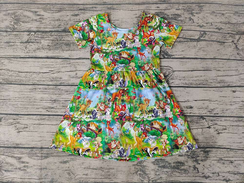 Promotion Baby Girl Animals Short Sleeves Dress