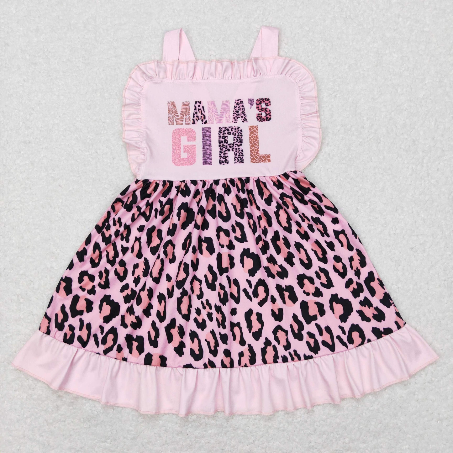 SGD0555 Mama's Girl Leopard Pink Dress