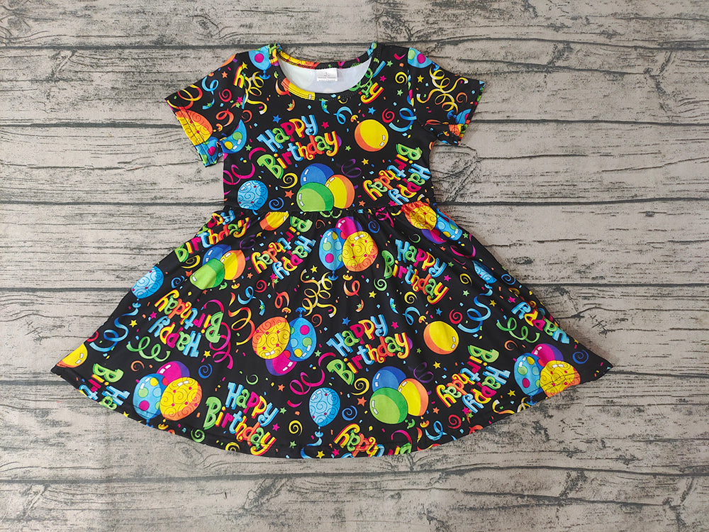 Promotion Baby Girl Happy Birthday Balloon Twirl Dress