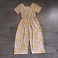( No moq ) Preorder Baby Girls Kids Short Sleeves Flower Pants Jumpsuit Yellow Clothes