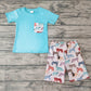 Promotion Baby Boy Short Sleeves Pocket Shirt Animal Shorts Outfit