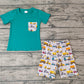 Promotion Baby Boy Short Sleeves Pocket Shirt Construction Shorts Outfit