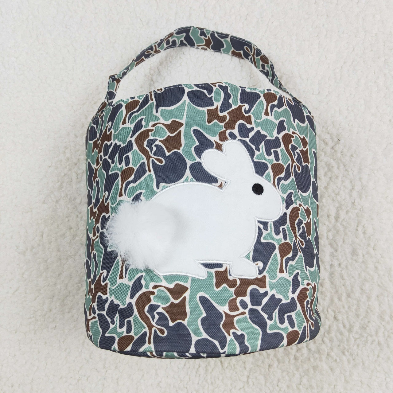 BA0157 Baby Kids Camo Baskets Easter Rabbit Bag