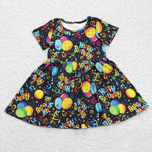 Promotion Baby Girl Happy Birthday Balloon Twirl Dress