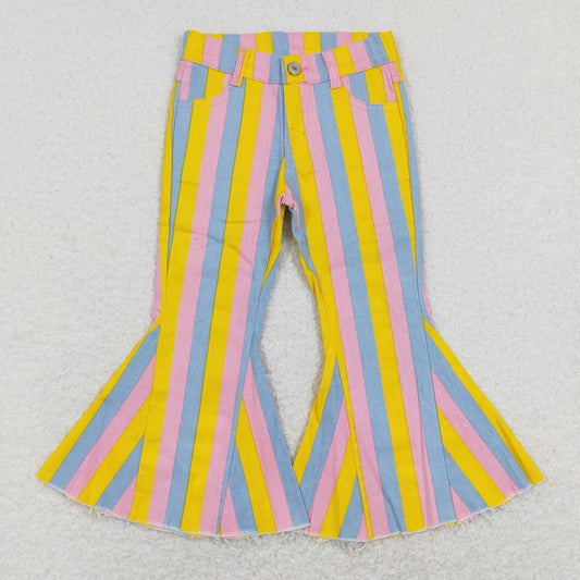 P0332 Baby Girl Stripes Denim Jeans Bell Pants