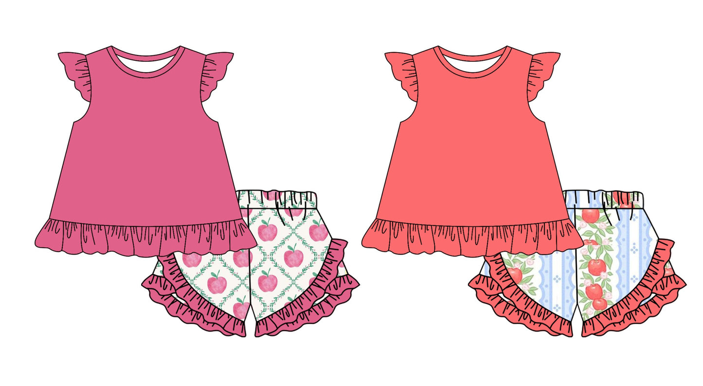 Baby Girl Back To School Apple Flower Sibling Set ( Moq 5 Each Style ) 2.10