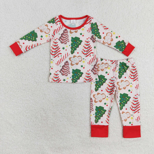 Baby Boy Christmas Tree Cake Shirt Pant Pajamas Bamboo Set