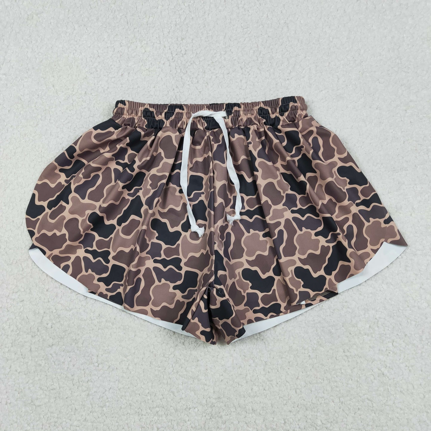Adult Women Brown Camo Yoga Southern Shorts Bottoms RTS