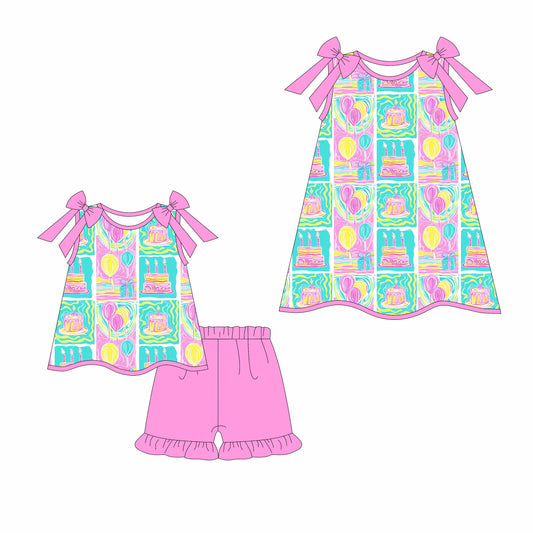 Baby Girl Straps Cakes Birthday Sibling Dress Set ( Moq 5 Each Style ) 3.17