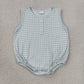 Sibling Baby Boy Infant Sleeveless Plaid Pockets Summer Bubble Rompers Clothes RTS