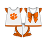 ( Moq 5 Each Style ) Baby Boys Girls Toddler Orange Plaid Sibling Shorts Sets Team Clothing