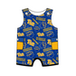 ( Moq 5 each style ) Baby Boy Girl Short Sleeves Team Blue Sibling Dress Shirt Set 5.6