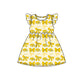 ( Moq 5 each style ) Baby Girl Toddler Team Yellow Bows Sibling Dress Set
