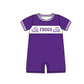 ( Moq 5 Each Style ) Baby Boys Girls Kids Short Sleeves Team Sibling Purple Romper Dress Set