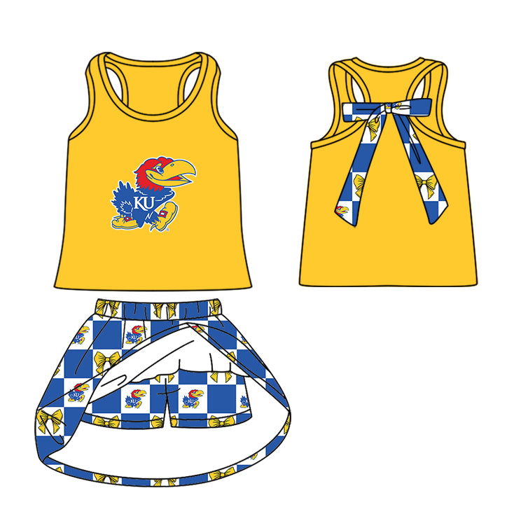 ( Moq 5 Each Style ) Baby Boys Girls Toddler Bows Blue Plaid Team Sibling Shorts Dress Sets Clothes