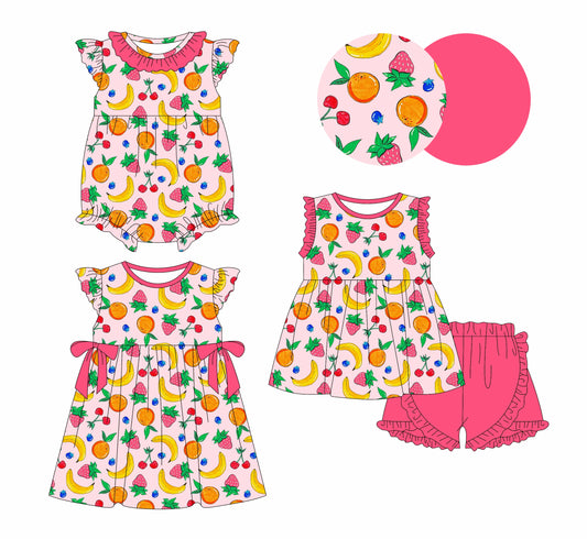 Baby Girl Fruits Sibling Dress Romper Set ( Moq 5 Each Style ) 1.6