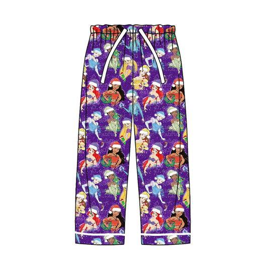 Adult Women Christmas Princess Purple Pajamas Pants