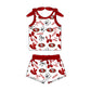 ( Moq 5 each style ) Baby Girl Toddler SF Team Bows Sibling Romper Dress Set 7.12