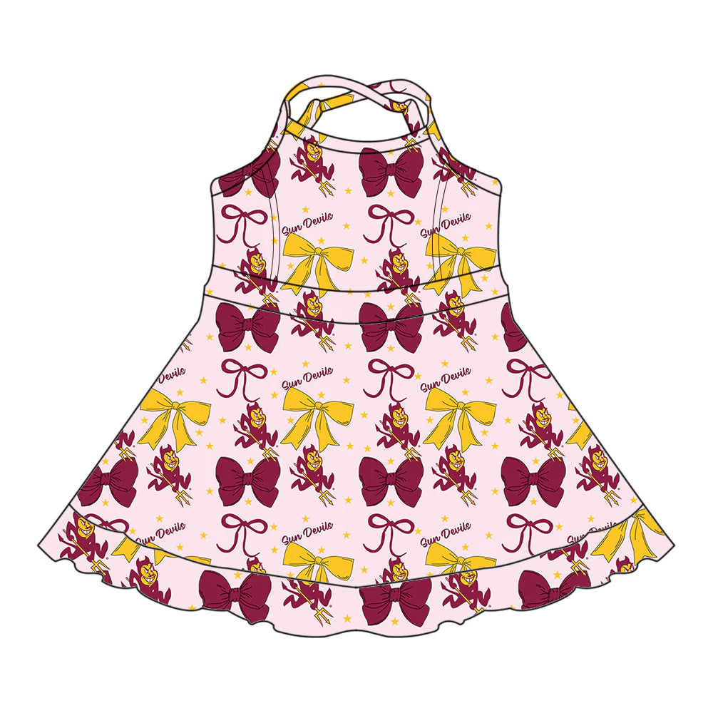 ( Moq 5 each style ) Baby Girl Toddler Team Bows Sibling Dress Set 6.24