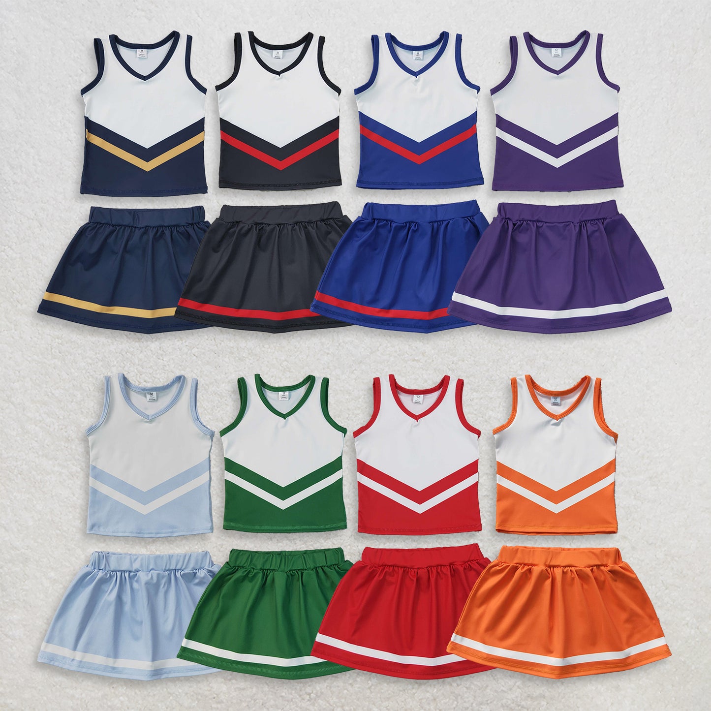 Sibling Baby Girls Kids Cheer Tops Skirts Shorts Team Sets Yoga Active Clothes RTS