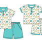 ( Moq 5 Each Style ) Sibling Baby Boys Short Sleeves Back to School Shirts Shorts Summer Sets