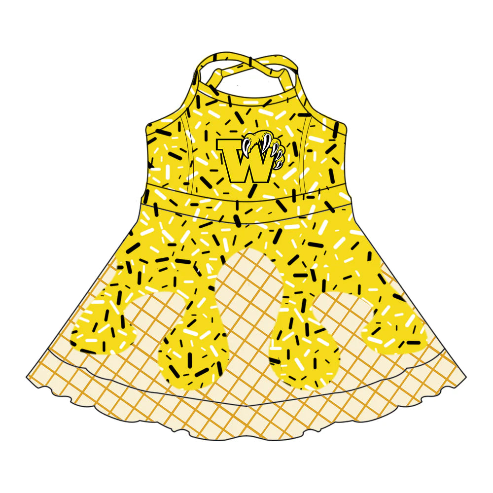 ( Moq 5 each style ) Baby Boy Girl W Team Sibling Yellow Drips Dress Shirt Shorts Pants 7.5