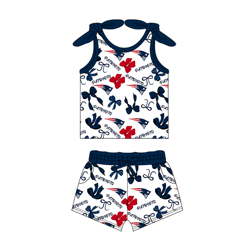 ( Moq 5 each style ) Baby Girl Toddler Team Bows Sibling Romper Dress Set 7.10