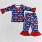 6 A29-19 Navy Baby Boy Outfit Pajamas
