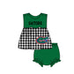 ( Moq 5 Each Style ) Baby Boys Girls Kids Plaid Team Sibling Green Rompers Dress Sets