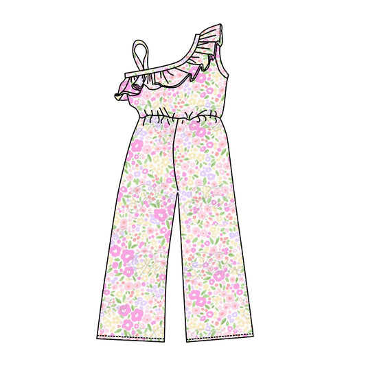 Baby Girl Spring Floral Pants Ruffle Jumpsuit