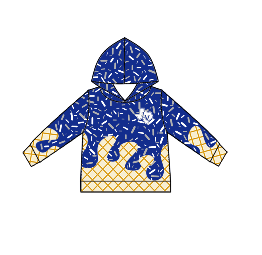 ( Moq 5 each style ) Boys Girls Team Cheer Sibling Shirt Drips Blue Bows Dress Set 8.14