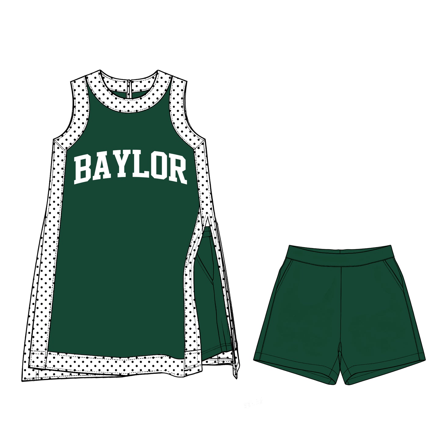 ( Moq 5 ) Baby Girls Kids Sleeveless Team Tops Shorts Team Set Clothes