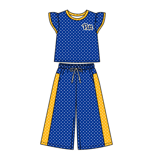 ( Moq 5 ) Baby Girls Kids Short Sleeves Shirt Pants Team Set Clothes
