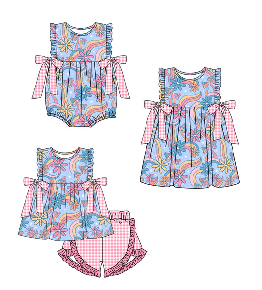 Baby Girl Sleeveless Flower Bows Sibling Romper Dress Set ( Moq 5 Each Style ) 2.11