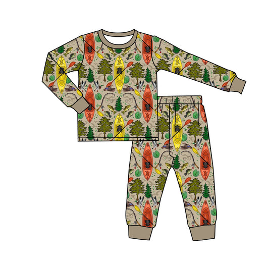 Baby Boy Fishing Boats Shirt Pants Pajamas Set