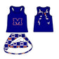 ( Moq 5 Each Style ) Baby Boys Girls Toddler Bows Team Sibling Shorts Dress Shirt Set Blue Clothes