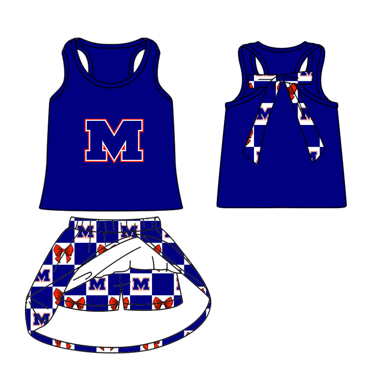 ( Moq 5 Each Style ) Baby Boys Girls Toddler Bows Team Sibling Shorts Dress Shirt Set Blue Clothes