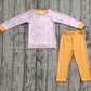 Baby Kids Toddler Long Sleeves Pumpkin Shirt Orange Pants Fall Set RTS