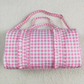 Kids Girl Adult Pink Plaid Ruffle Gym Bag RTS
