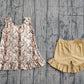 Baby Girls Kids Sleeveless Leaves Back Bow Tops Shorts Set Camo Clothes RTS
